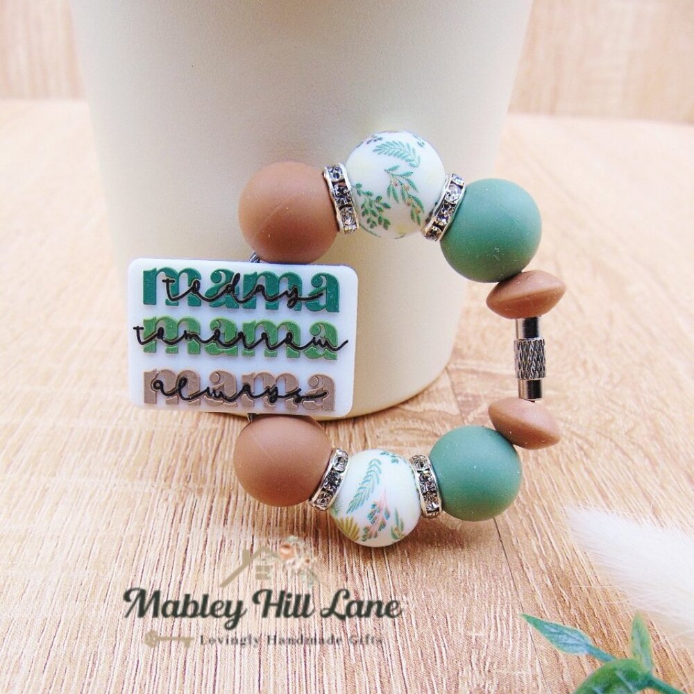 Stanley Cup Charm Boho Mama Theme - Handmade Beaded - New Mama Gift - NEW!!